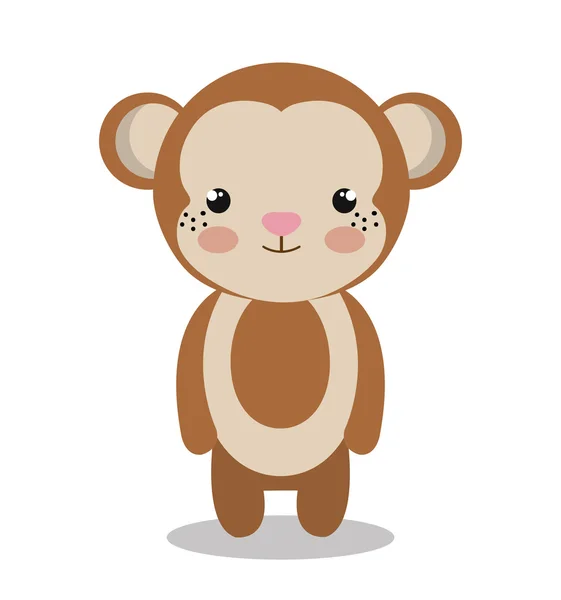 Sevimli maymun simgesi tasarım — Stok Vektör