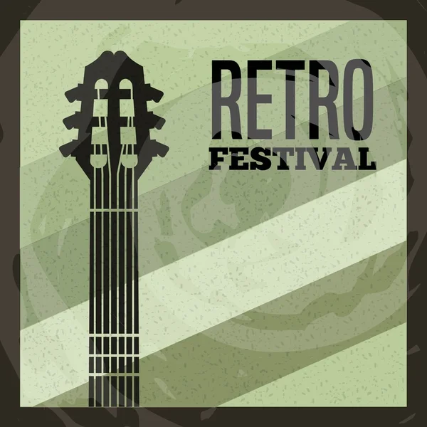 Icono de guitarra. Diseño retro y musical. Gráfico vectorial — Archivo Imágenes Vectoriales