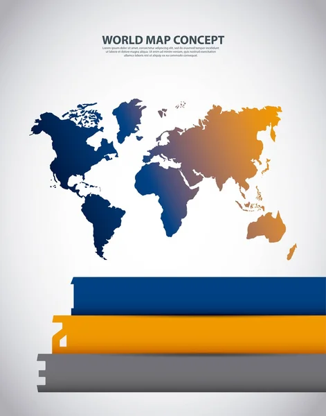 Het pictogram van de aarde. Wereld kaart ontwerp. Vectorafbeelding — Stockvector