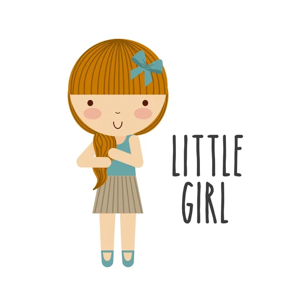 Icono de chica. Diseño de niños y personas lindas. Gráfico vectorial — Vector de stock