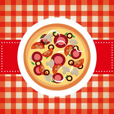 Pizza simgesi. Fast food tasarım. Vektör grafiği