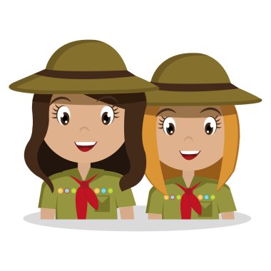 izole karakter simgesi tasarım scout