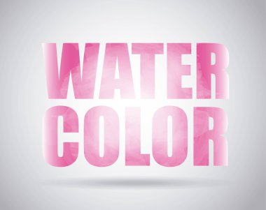 Pembe metin simgesi. Sulu Boya tasarım. Vektör grafiği