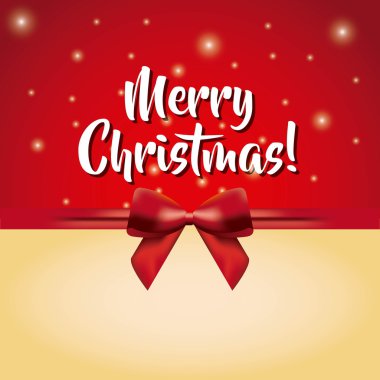 Kırmızı papyon simgesi. Neşeli Noel tasarım. Vektör grafiği