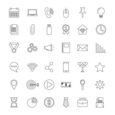 Simge seti. Medya tasarımı. Vektör grafiği