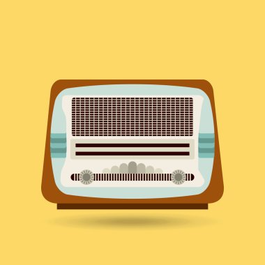 Radyo simgesi. Retro ve müzik tasarımı. Vektör grafiği