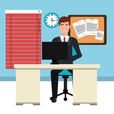 işadamı çalışma alanında simgesi tasarım izole