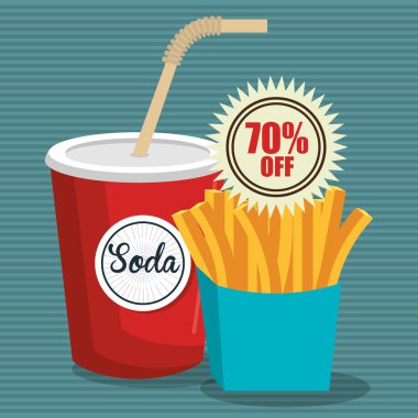 frnch patates izole simge tasarımı ile soda