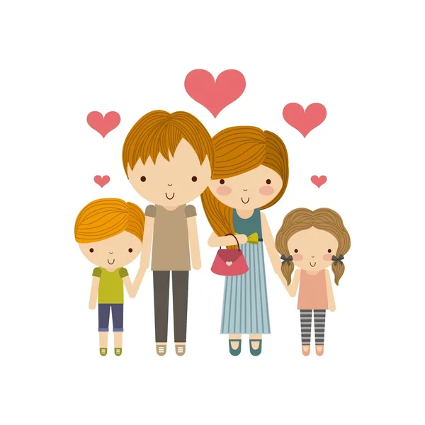 Icono de padres e hijos. Diseño de familia y gente linda. Vector gra — Vector de stock