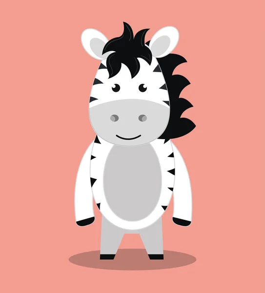 Aranyos zebra elszigetelt ikon tervezés — Stock Vector