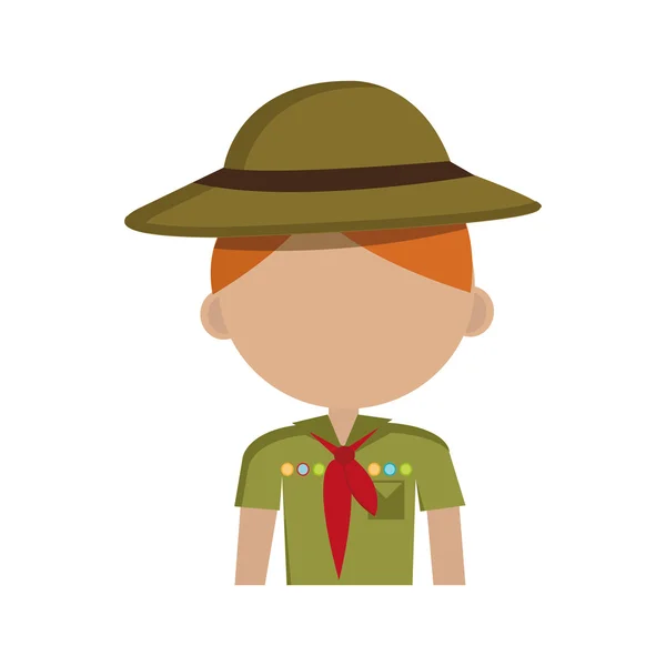 Scout personnage isolé icône conception — Image vectorielle