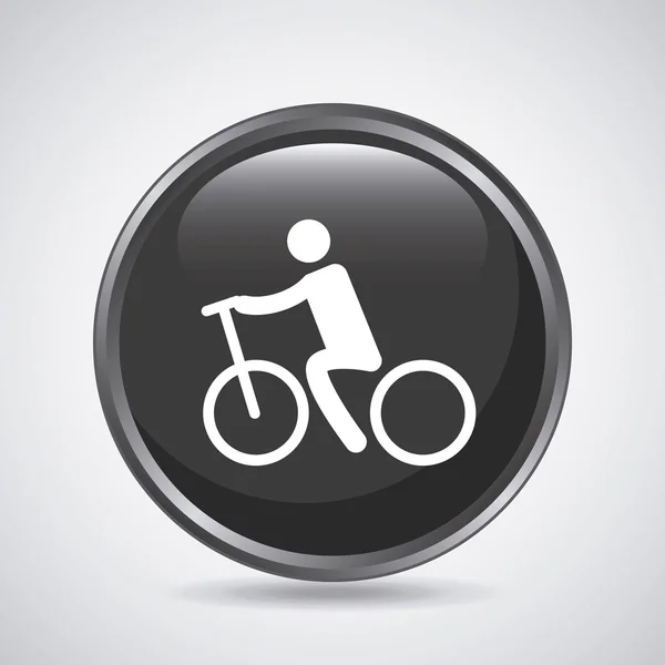 Mann und Fahrrad-Ikone. Sportdesign. Vektorgrafik — Stockvektor