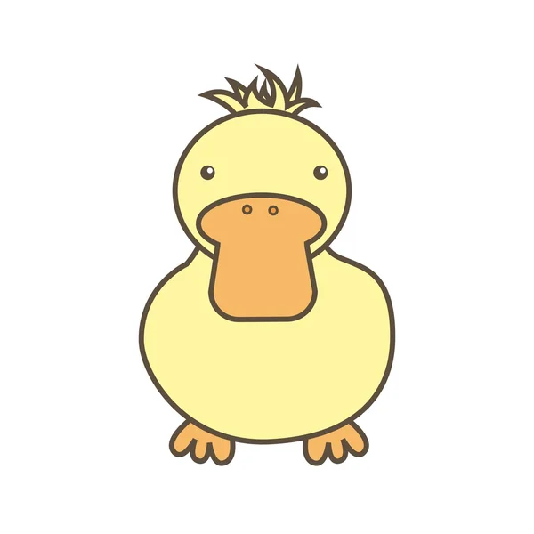 Ícone dos desenhos animados do pato. Projeto de fazenda de animais. Gráfico vetorial — Vetor de Stock