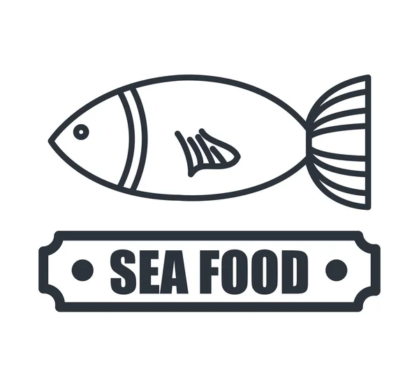 Lezat makanan laut desain ikon terisolasi - Stok Vektor