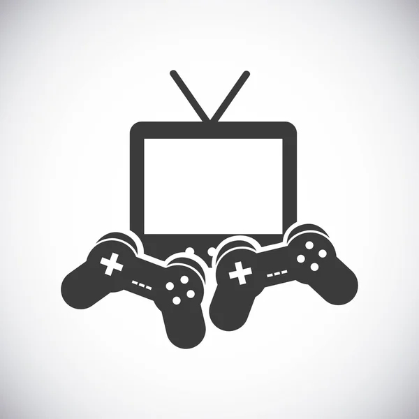 Icono de control de juego y televisión. Diseño de videojuegos. Grapa vectorial — Vector de stock