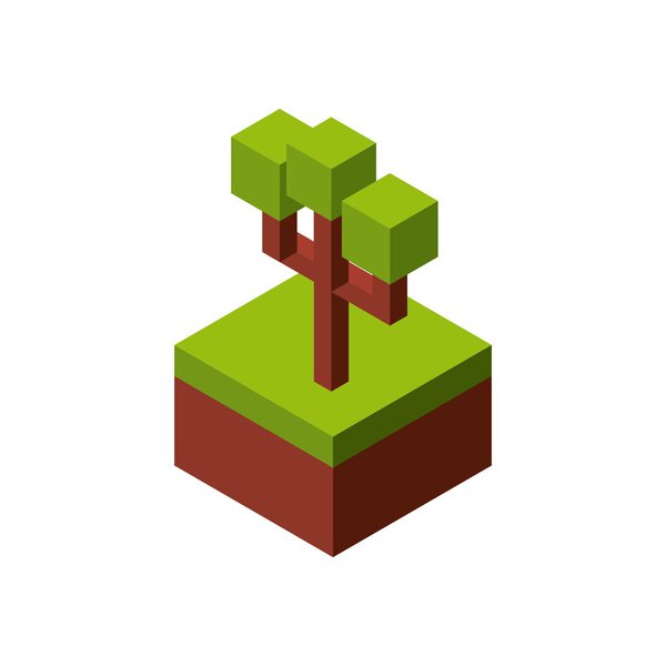 tree icon. Isometric design. Vector graphic