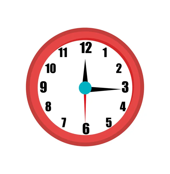 Orologio tempo isolato icona design — Vettoriale Stock
