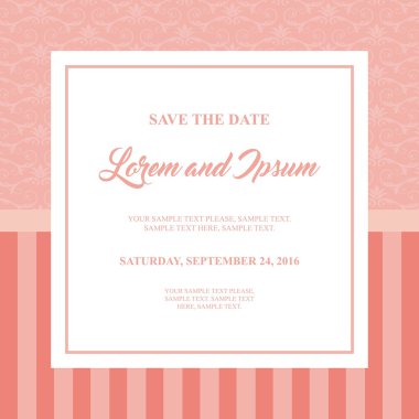 Kartı simgesi. Tasarım tarihi davet ve Kaydet. Vektör grafiği