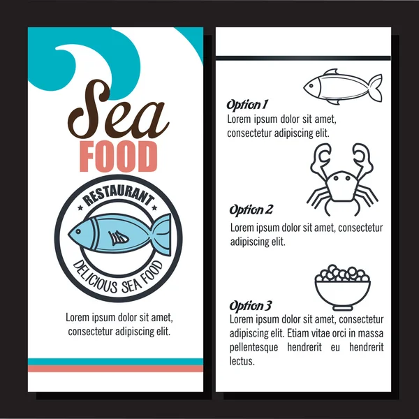 Delicious sea food isolated icon design — Stock Vector