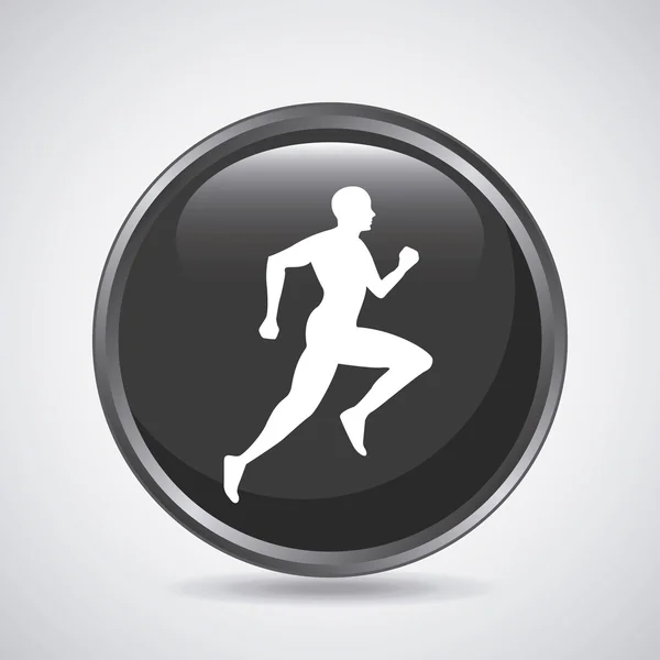 Hombre corriendo icono. Diseño deportivo. Gráfico vectorial — Vector de stock