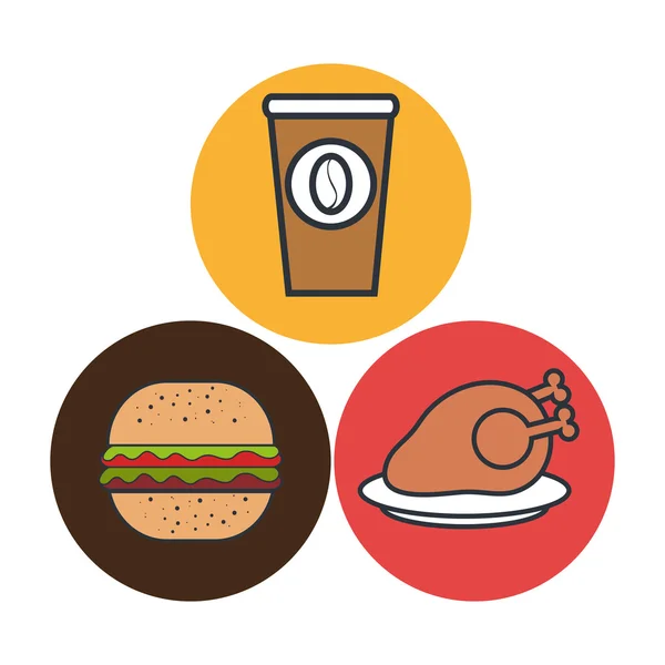 Hete kippenvlees geïsoleerd pictogram ontwerp — Stockvector