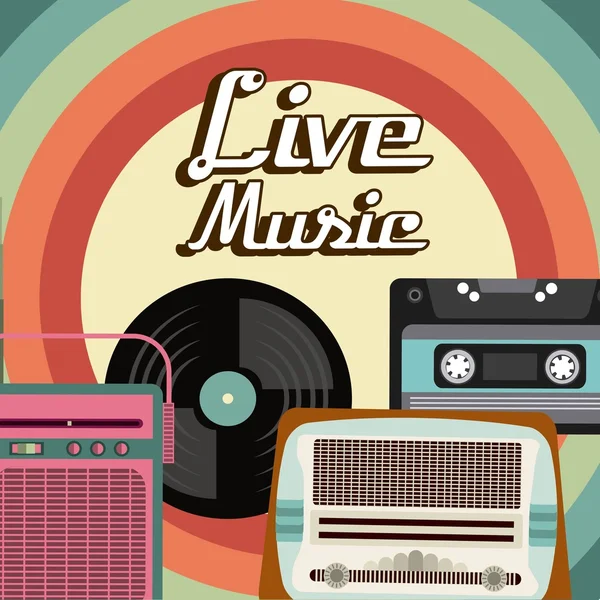 Cassette vinilo icono de la radio. Gráfico vectorial — Vector de stock