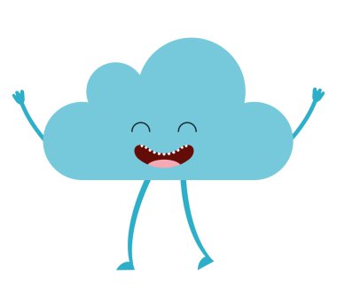 bulut karakter sevimli simgesi