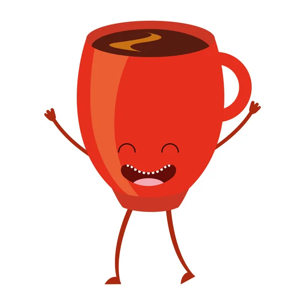 Café carácter caliente icono — Vector de stock