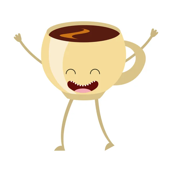 Café carácter caliente icono — Vector de stock