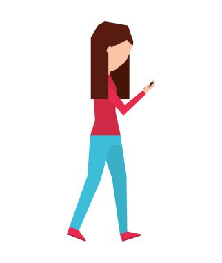 akıllı telefon simgesini kullanarak kadın genç