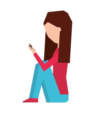 akıllı telefon simgesini kullanarak kadın genç