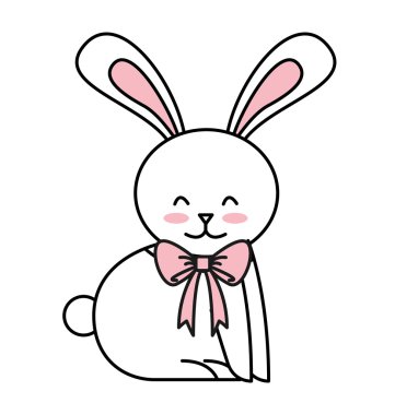 sevimli tavşan izole simgesi