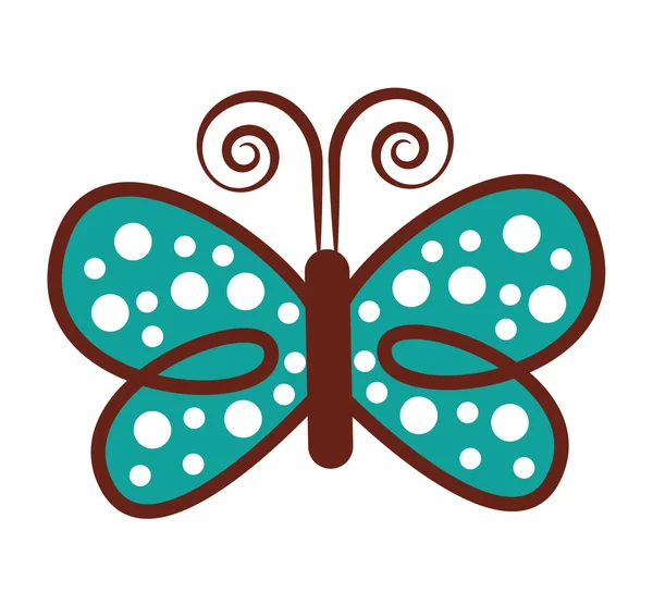 Vacker fjäril färgglada ikon — Stock vektor