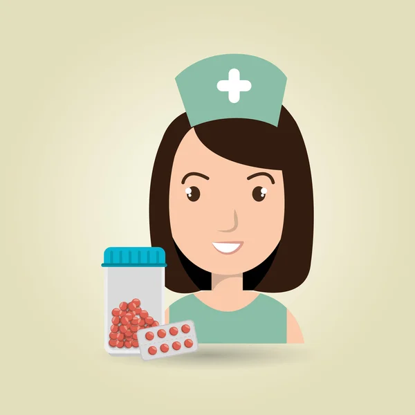 Verpleegkundige medische uniforme vrouw — Stockvector