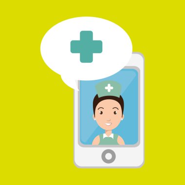 Hemşire crooss smartphone grafiği