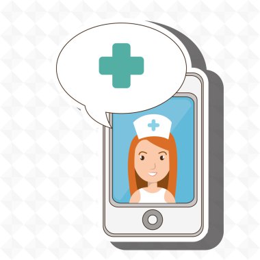 Hemşire crooss smartphone grafiği
