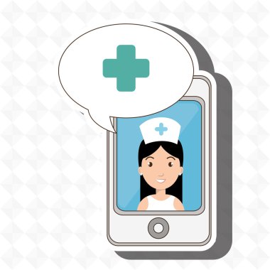 Hemşire crooss smartphone grafiği
