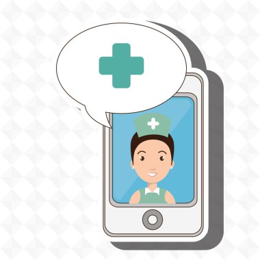 Hemşire crooss smartphone grafiği