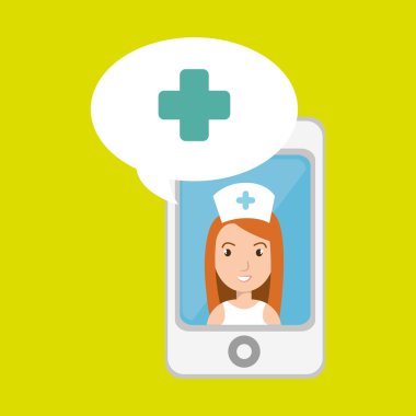 Hemşire crooss smartphone grafiği