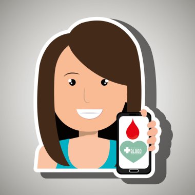 kadın crooss smartphone grafiği