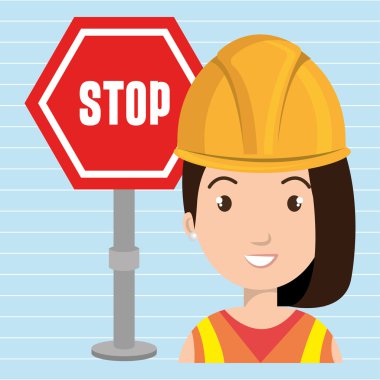 İnşaat aracı iş kadın