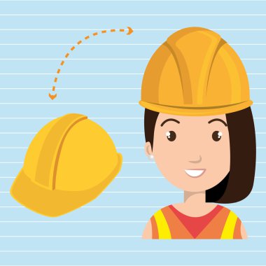 İnşaat aracı iş kadın