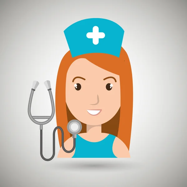 Hemşire sağlık stetoskop kadın — Stok Vektör