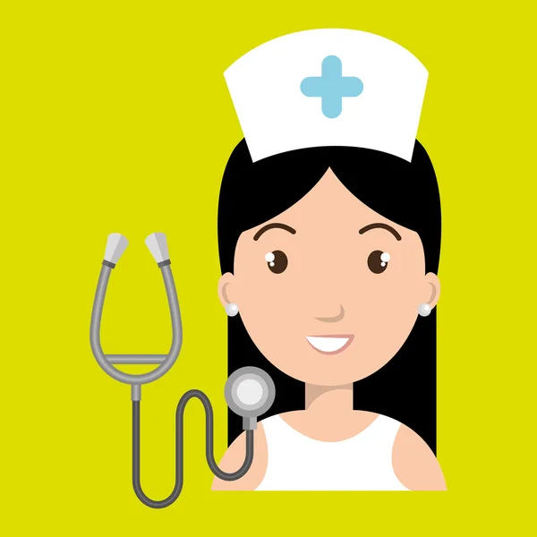 Verpleegkundige medische stethoscoop vrouw — Stockvector