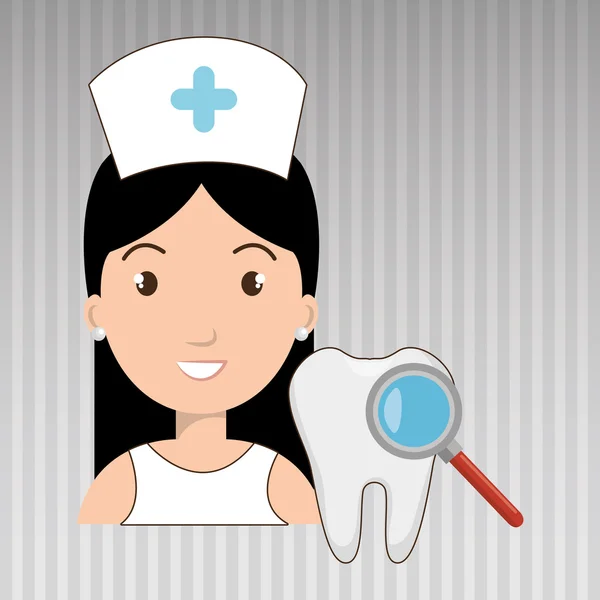 Verpleegkundige tand Zoek medische — Stockvector
