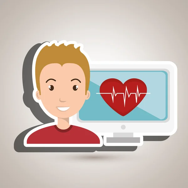 Tecnology ekranu kardiologii człowieka — Wektor stockowy
