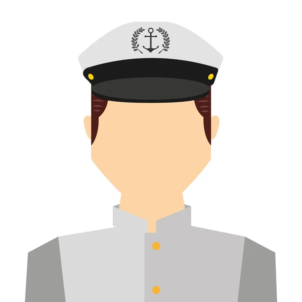 Kapitein sailor man pictogram — Stockvector