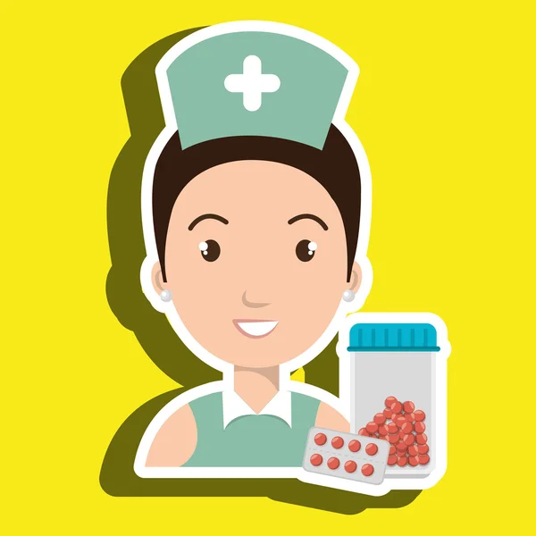 Enfermera médico uniforme mujer — Vector de stock