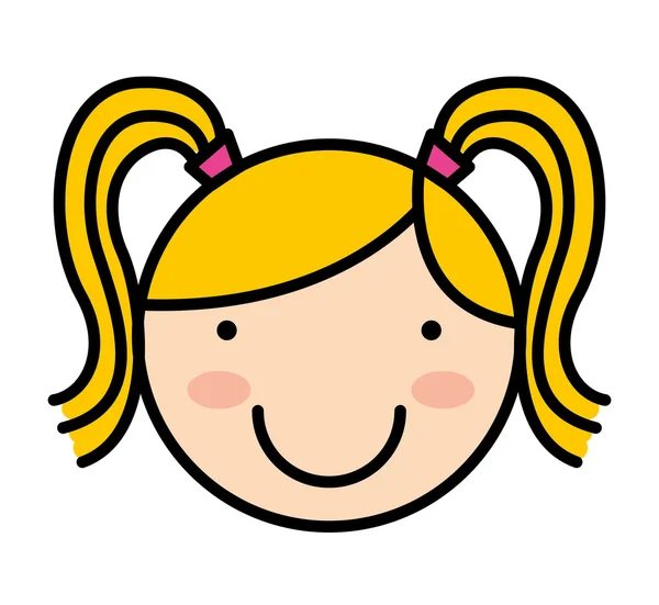 Niña sonrisa icono — Vector de stock