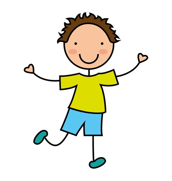 Petit garçon sourire icône — Image vectorielle